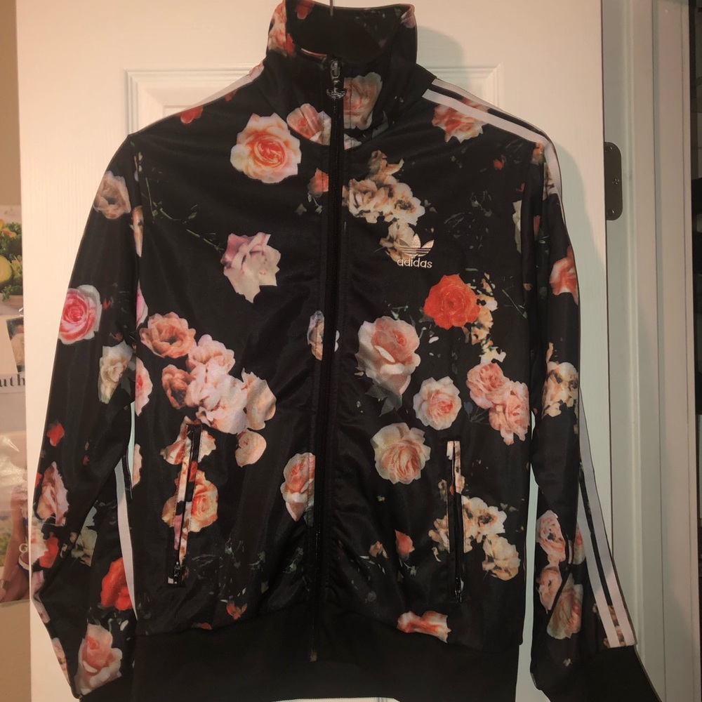 Adidas floral jacket size Large